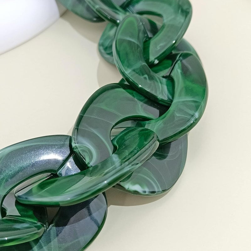 Bocar Statement Chunky Acrylic Cuban Choker Necklace Fashion Bib Collar Chain Necklace for Women(NK-10666) - Image 4